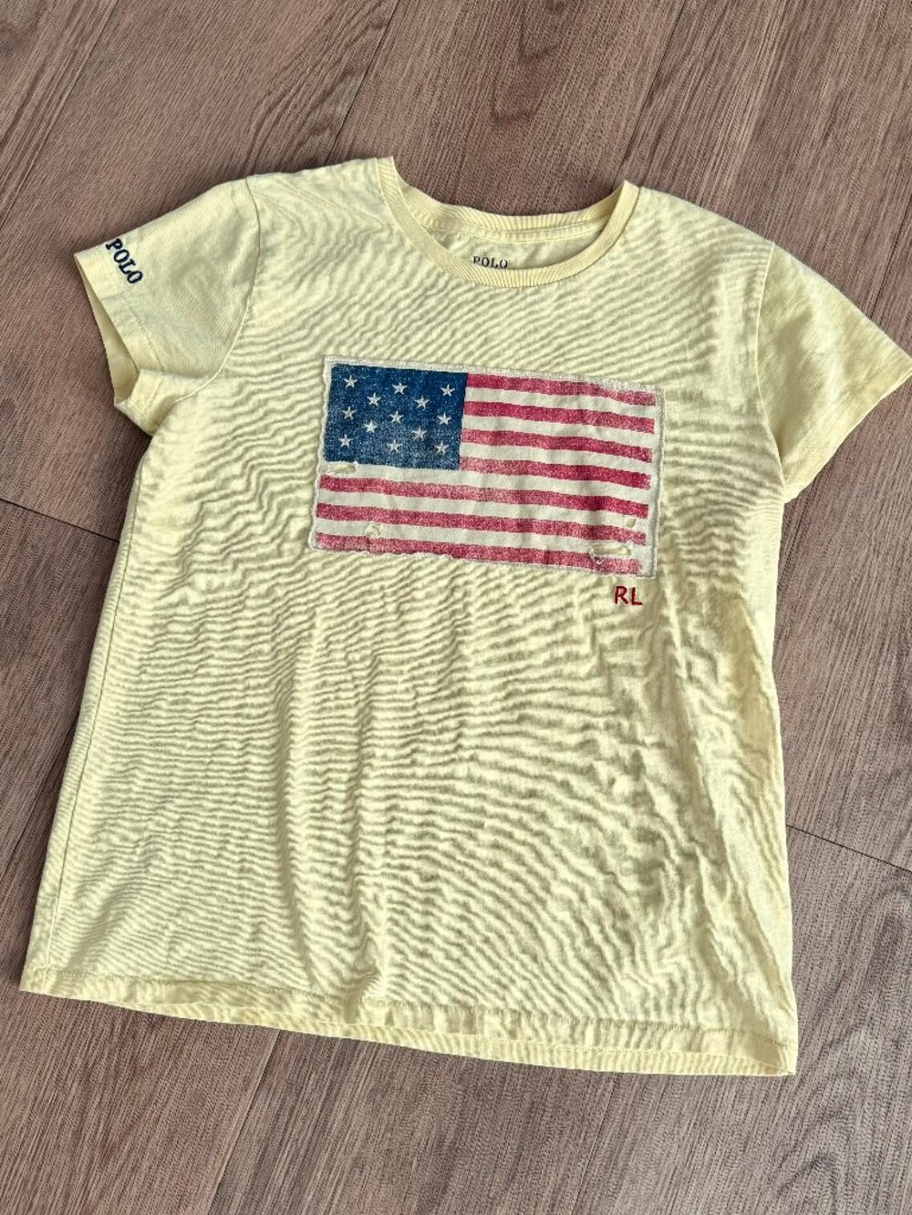 Polo Ralph Lauren T-shirt Yellow USA Flag Size M